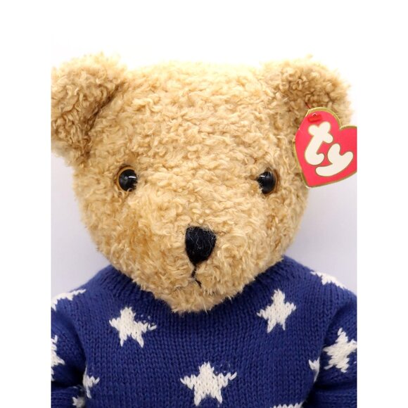 TY Beanie 24” Stars & Stripes Forever Large Curly Teddy Bear 1991 Vintage Rare - Picture 2 of 7